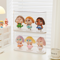 Boîte de présentation transparente tout-en-un pour poupées en peluche Labubu, organisateur de rangement anti-poussière pour figurines avec crochet