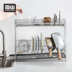 SHIMOYAMA Kitchen Stainless Steel Wire Dish Drainer Storage Drying Drainage Holders Rack For Dishes Chopsticks Bowl