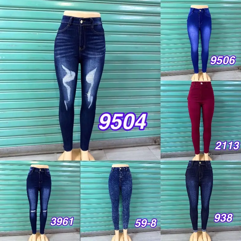 2023 Jeans ajustados para mujer Skinny High Waisted Blue Denim Pencil Jeans Stretch Pant Pantalones de mujer