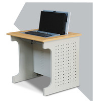 Table d'ordinateur scolaire 2 3 moniteurs Ensemble dans un bureau d'ordinateur rabattable avec support d'écran LCD caché verrouillable et support de processeur