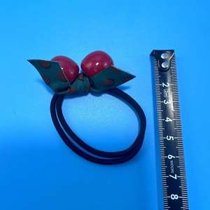 Coletero grande con diseño de cereza estilo coreano, coletero para niña, coletero popular, coletero para mujer, venta al por mayor - Product Image 1