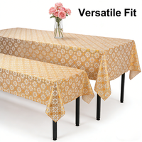 Nouvelles Rouleaux de Nappe Jetables en PVC Doré Effet Sergé Personnalisables, Solides, Modernes, Imperméables et Écologiques pour Usage Domestique – Vente Directe Usine 2025
