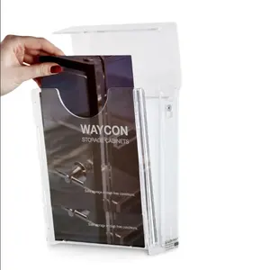 Custom size clear wall hung acrylic leaflet dispenser