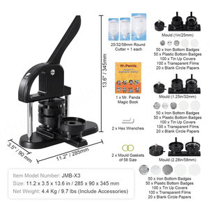 เครื่องทำปุ่ม vevor 1/1.25/2.28นิ้ว (2532/58มม.) ขาทำแบบ3-in-1พร้อมเครื่องทำปุ่ม300ชิ้นพร้อมหนังสือมายากลแพนด้า - Product Image 6