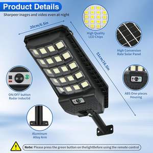 Wholesale 200W 600W 900W 1000W 1200W Sensor <b>Solar</b> Street <b>Light</b> Aluminum Remote Control Waterproof Powered Outdoor - Product Image 2