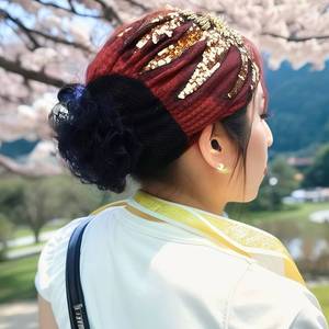 Cute breathable sunflower Islamic four-season festival <b>hat</b> and headwear - Product Image 1