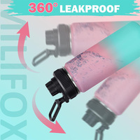 Bouteille d'eau isotherme en acier inoxydable à double paroi avec paille, personnalisable, pour le sport en extérieur et l'école