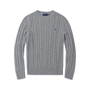 Suéter <span class=keywords><strong>de</strong></span> <span class=keywords><strong>punto</strong></span> trenzado <span class=keywords><strong>de</strong></span> algodón para <span class=keywords><strong>hombre</strong></span>, estilo <span class=keywords><strong>Ralph</strong></span> <span class=keywords><strong>Lauren</strong></span>, cuello redondo, antiarrugas, con logotipo bordado en la parte delantera, para invierno. - Product Image 6