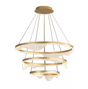 Zeal Lighting Circular Pendant <b>Lights</b> Modern Nickel Glass Led Ring <b>Light</b> Aluminum Chandeliers - Product Image 1