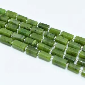 Trade Insurance 7*11mm High Quality Natural Tube Canadian Jade Loose Beads