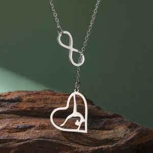 <span class=keywords><strong>Collana</strong></span> di moda donna simbolo <span class=keywords><strong>infinito</strong></span> in oro placcato in acciaio inox cuore ginnastica <span class=keywords><strong>collana</strong></span> gioielli regali per le donne ragazze - Product Image 1