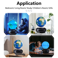 Globo Terráqueo Giratorio de 6 Pulgadas (14 cm) con Elevación Automática, Control Táctil, Levitación Magnética, Luz LED RGB Flotante