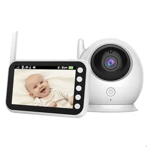 ABM100S 4.5英寸婴儿检测婴儿监视器摄像头AI智能2.4g无线2摄像头温度传感器音频婴儿监视器电话