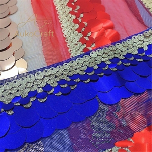 Kain Payet Dekoratif Rok Latin DIY, Payet Emas Perak Berkilau, Manik-manik, Bordir Mesh, Tekstil Jahit, Renda - Product Image 3