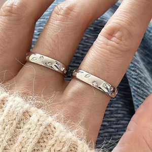 S925 Sterling Silver <b>Ring</b> With Micro Insert Diamonds Women's Minimalist Elegant <b>Open</b> Design Everyday Wear - Product Image 2