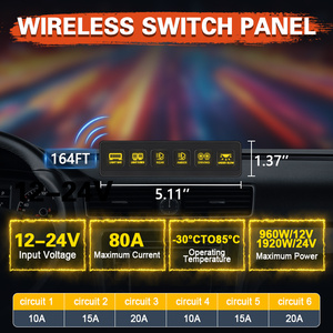 Panel de Interruptores Inalámbrico de 6 Canales 12V 24V, Caja de Relés de Control de Circuito de 80A para Jeep, Camioneta, SUV, UTV, ATV, Marino, RV - Product Image 2