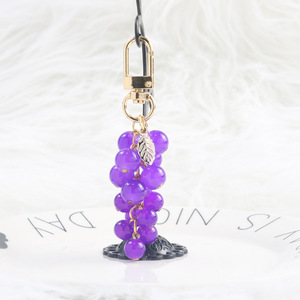 Crystal Glass Grape Fruit Keychain Decoration Women Bag Pendant Cute Ladies Key Chain Car <b>Keyring</b> Mini Handbags Backpacks <b>Charm</b> - Product Image 6