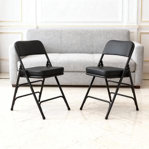 Portable Metal Folding Chair with <b>Backrest</b> and Padded Seat Collapsible Square Garden Outdoor Furniture - Product Image 5