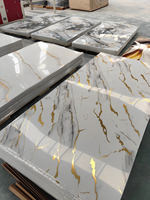 Panneau mural en PVC imitation marbre, revêtement imperméable avec finition UV, design intérieur moderne, Wandpaneel