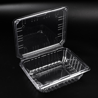 Boîte en plastique transparente jetable à clapet avec trous de ventilation, taille et forme personnalisées, emballage