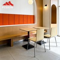 Chaise de salle à manger en bois courbé avec base métallique pour restaurant de restauration rapide, cantine, bibliothèque, université, vente en gros