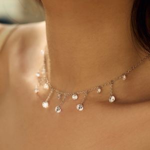 Collar de Borla con Circonitas de Grado 5A de 4mm y 5mm, Plata de Ley 925, Diseño Elegante Dylam, Alta Joyería, No se Desvanece, No se Oxida, para Mujer - Product Image 5