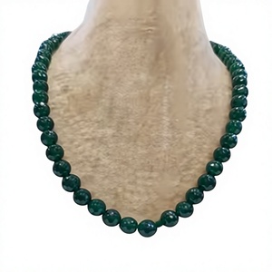 สร้อยคอลูกปัดหินออนิกซ์สีเขียวธรรมชาติทรงกลมสำหรับผู้หญิงและเด็กผู้หญิง คอลเลคชั่นสำหรับงานแต่งงาน - Product Image 2
