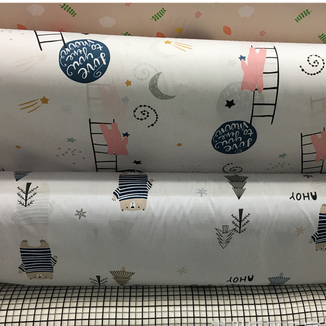 100% Cotton flower print poplin fabric for girl dress