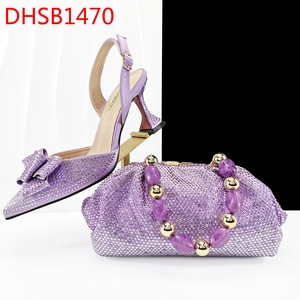 Borsa scarpe con diamanti Design italiano donna festa scarpe <span class=keywords><strong>da</strong></span> sposa abbinamento borsa tacco alto scarpe - Product Image 2