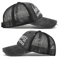 Casquette Trucker en Coton Lavé OEM avec Design Vieilli et Broderie de Slogan Personnalisé pour Grossistes, Usine BSCI, Faible MOQ, Prix Compétitif