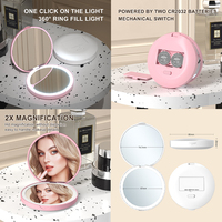 Offre Spéciale Portable Pliant Cosmétique À Main Miroir Rond Compact Personnalisé Mignon Miroir Pour Beauté Mini Miroir De Poche