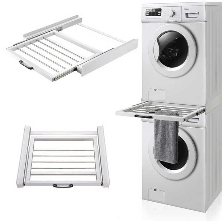 Connection Frame For Stacking Washing Machines And Dryers Steel Stacking Kit With Pull Out Shelf