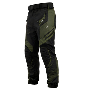 Pantalons de paintball tendance pour hommes, en polyester rembourré, résistants aux déchirures, personnalisables, pour jeux en plein air, joggers tactiques, noir et vert rayé - Product Image 5