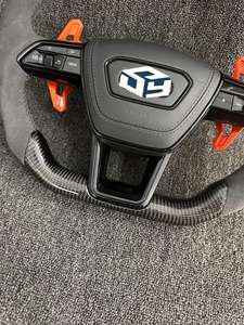 Volante Deportivo de Fibra de Carbono Forjado y Cuero Alcántara para <span class=keywords><strong>Audi</strong></span> Serie <span class=keywords><strong>Q</strong></span> (Q2, Q3, Q5, Q7, Q8, A6), Modificación Personalizada - Product Image 3