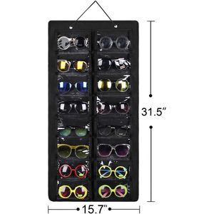 New Sunglasses Organizer <b>Bag</b> 16 Solt Glasses Storage <b>Bag</b> Wall Pocket Display Hanging on Door or Wall - Product Image 5