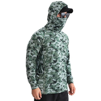 Haut de pêche à manches longues UPF50+ pour homme, séchage rapide, anti-humidité, protection solaire, avec cache-cou pour la pêche en extérieur