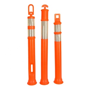 115cm T-Top Bolard Delinator HDPE交通プラスチック警告ポスト黒ゴムベース - Product Image 5