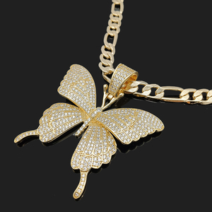 <span class=keywords><strong>Elefante</strong></span> leone religioso iniziale 14K placcato oro lettera <span class=keywords><strong>farfalla</strong></span> Hip Hop ottone gioielli personalizzati ciondolo per gli uomini - Product Image 4