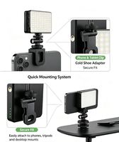 Lampe LED ST120 pour Selfie Téléphone 12W 5V 3000mAh Rechargeable avec Clip, Lumière Vidéo Réglable 3 Modes pour Téléphone, Appareil Photo, Ordinateur Portable