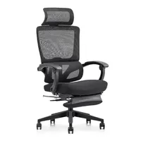 Chaise de bureau ergonomique pivotante à dossier haut et inclinable, avec repose-pieds, nouveau design