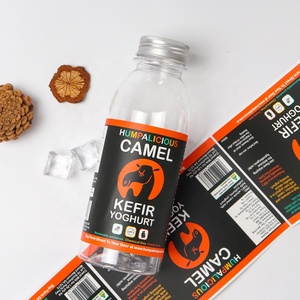 Custom clear Water Bottles with Black Stickers Water Refilling Station Supplies Bottle Stickers Water Bottle with Sticker