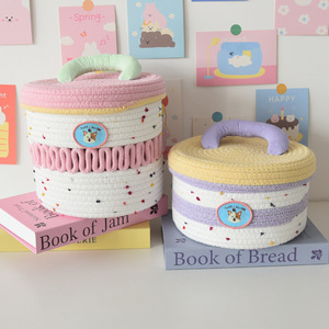 Vente en gros d'articles divers de bureau panier de rangement tissé boîte de rangement de jouets pour salon dortoir panier de présentation décoratif - Product Image 3