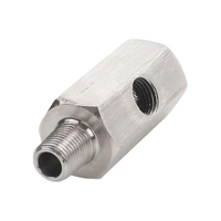 Trous latéraux en acier inoxydable 1/8 "NPT femelle M12 M10 M14 1/8NPT 1/4NPT connecteur de capteur de pression d'huile adaptateur en té de jauge de ligne d'alimentation