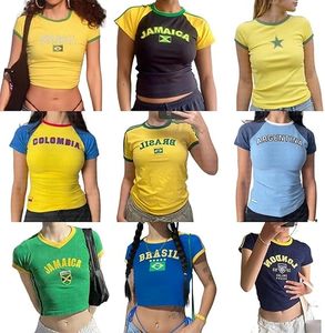 Camisetas Vintage Estilo Streetwear de los 90, Tops Y2K, Top Corto Brasileño, <span class=keywords><strong>Camiseta</strong></span> sin Mangas con Tirantes Finos, <span class=keywords><strong>Camiseta</strong></span> Bordada para <span class=keywords><strong>Mujer</strong></span> - Product Image 2