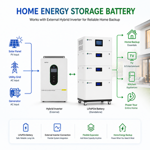 แบตเตอรี่โซลาร์แบบโมดูลาร์ 5kWh ถึง 30kWh ชุดเก็บพลังงานสำรองสำหรับระบบไฟฟ้าสำรองในที่อยู่อาศัย - Product Image 4