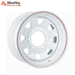Rines Wheelsky Personalizados de 16 Pulgadas 16x8.0J 6x139.7 de Acero, 6 Orificios, Ocho Radios, Recubrimiento Negro, para 4x4 Todoterreno - Product Image 5