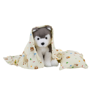 Peluche chiot mignonne avec couverture, jouet en peluche chien super doux, vente en gros et au <span class=keywords><strong>d</strong></span>étail, compagnon Wangwang, <span class=keywords><strong>jouets</strong></span> créatifs pour enfants - Product Image 1