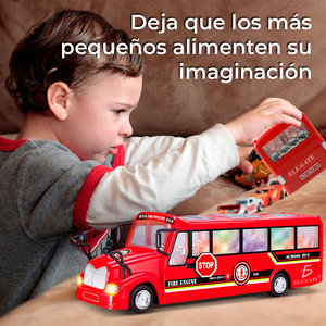 Camión de bomberos de juguete con luz y sonido para niños, juego educativo - Product Image 4