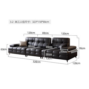 लेरेंस सेशनल सोफा आधुनिक वास्तविक चमड़े के pमॉड्यूलर स्टेनलेस स्टील पैर रहने वाले कमरे 2025 नए मॉडल बहुक्रियाशील सोफा - Product Image 6