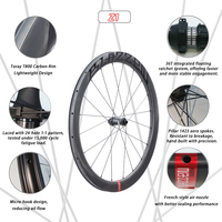Jeu de roues de route en carbone 700C T800 1150g Ultralight 450 POE Sapim CX-Ray Aero Frein à disque Tubeless Z1 Racing